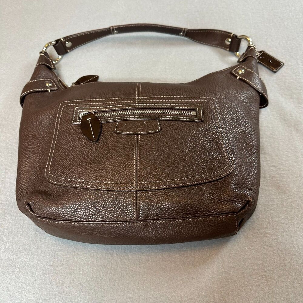 Coach Coco Brown Pebbled Leather Hobo Shoulder Bag Y2K Retro Slouchy F14680 90's